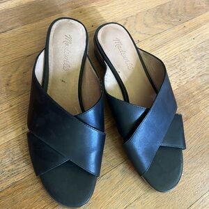 Madewell Black Leather Mules